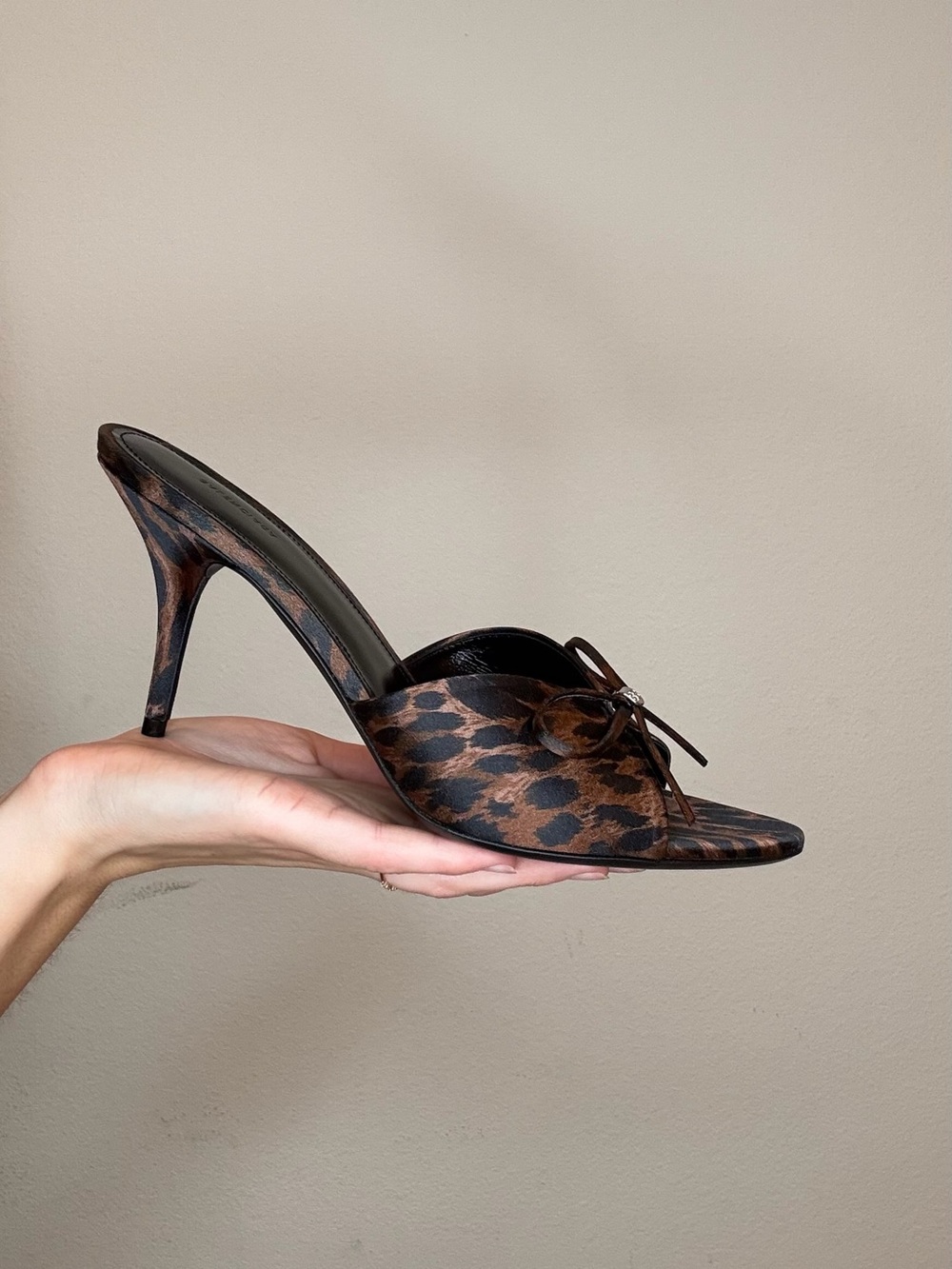 Balenciaga Leopard Print Slide Sandal Heels